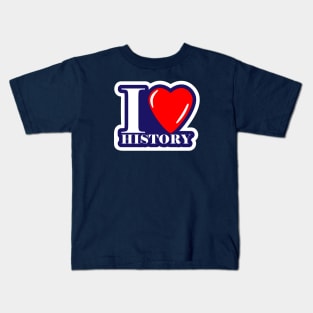 I Love History Badge Kids T-Shirt